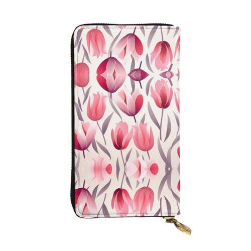 Portefeuille en cuir tulipe cadeau élégant avec grand porte-cartes féminin
