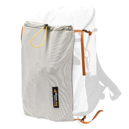 HIKEMAN Kangaroo Pocket for Backpack, Lightweight Breathable Front-Pocket Elastic Mesh Kangaroo Pouch, Place Wet Clothing/Rain Gear (Gray)