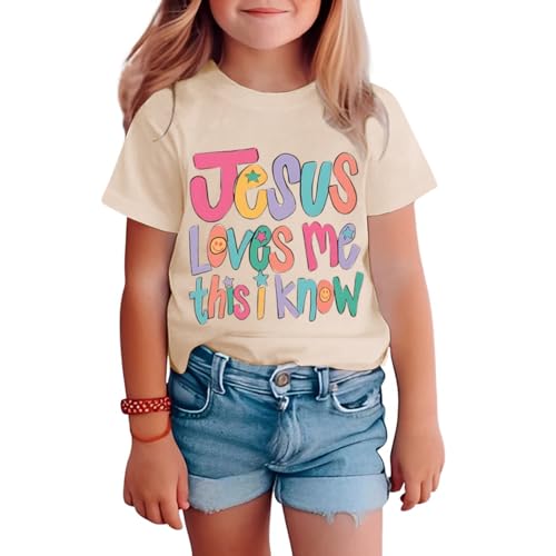 Image of BINTEHGS Jesus Shirts for Kids Christian Graphic Tees for Girls Religious God Tshirts Inspirational Bible Verse Cute T-Shirts