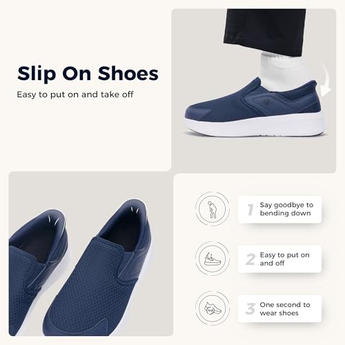 Men's Wide Toe Box Walking Shoes with Arch Support Slip On Tennis Sneakers Zero Drop Minimalist Shoes US 7-123