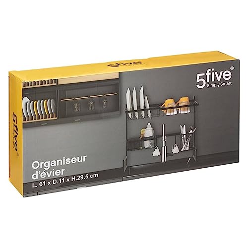 Organizer A 2 Livelli Per Lavello Con Scolapiatti In Metallo Nero - 2