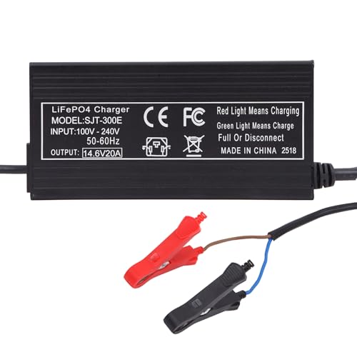 Capacity.Li 14.6V 20A LiFePO4 Battery Charger with Dual Fans