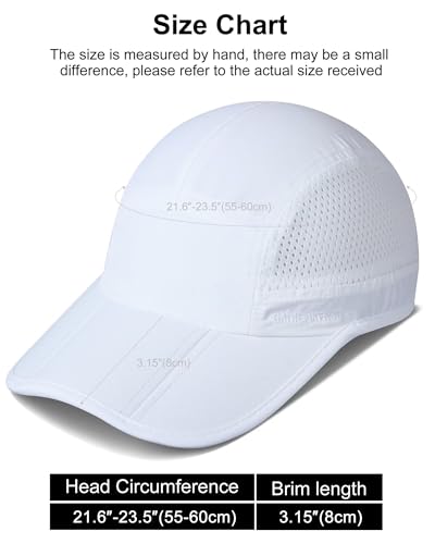 Miniatura 6 de Gadiemkensd Folding Running Man Hat,Visors Sport Cap Summer Mesh Quick-Drying Hat Women Baseball Cap Hiking Breathable Waterproof Trucker Hat Unisex White