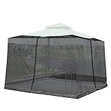 Malla para sombrilla de Patio Tienda de campaña Grande Mosquitos Net Recinto de Malla de Pantalla de poliéster Ajustable con Puerta con Cremallera Ligero, Tipo de Tienda