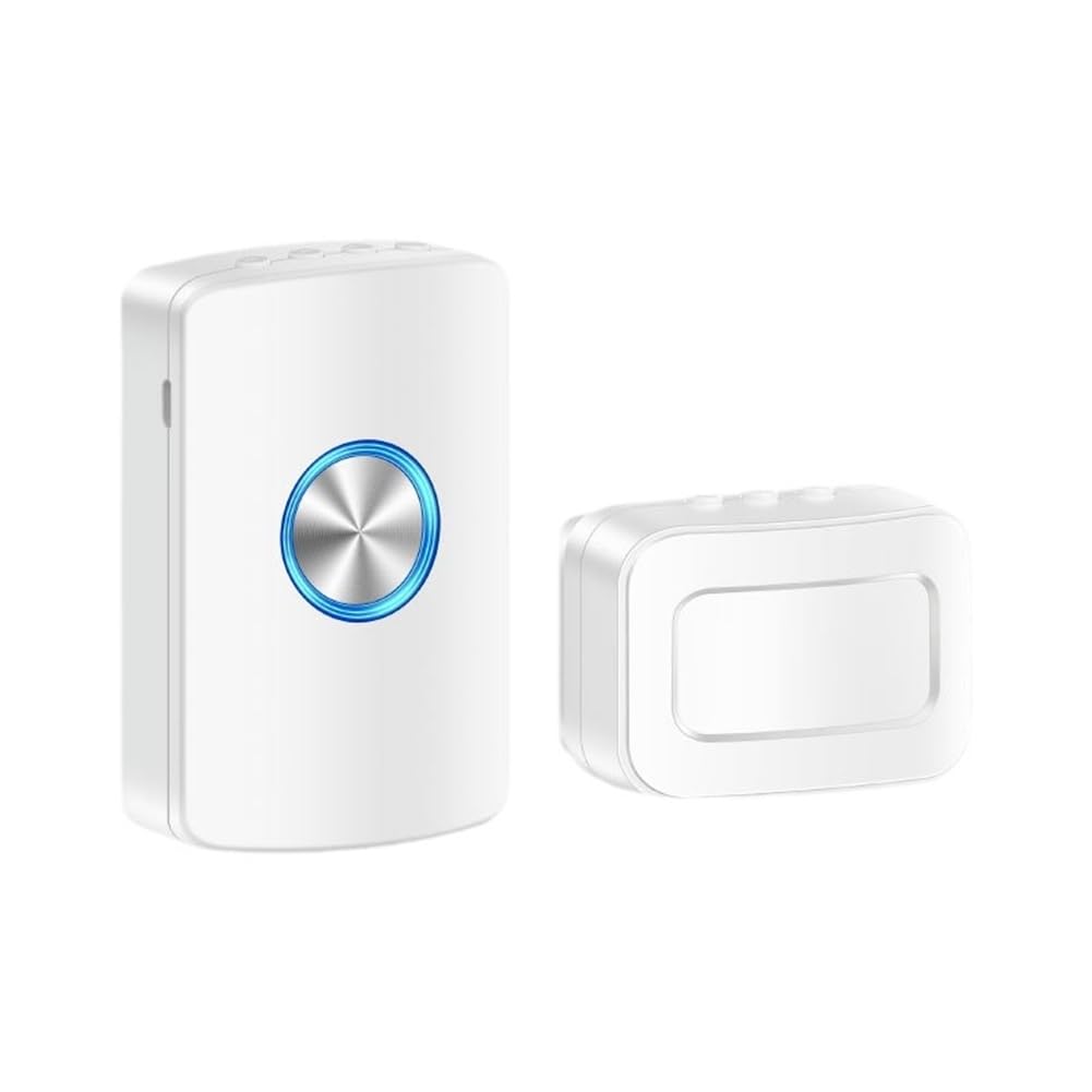 IJSDNVJNDX DC IR Wireless Motion Sensor Door Bell Chime 45 Ringtones for Home/Retail Store Entrance Alert White