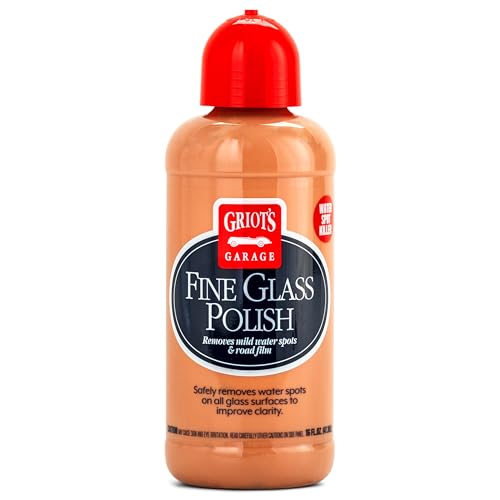 Griot’s Garage Fine Glass Polish, Car Window, Windshield Polishing Cleaner for Automotive and Home, Removes Stains and Water Spots, 11017, 16 oz