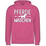Shirtracer Sprüche Kind - Pferde Mädchen Motiv - 152 (12/13 Jahre) - Rosa - mädchen 5 Jahre - JH001K - Kinder Hoodie