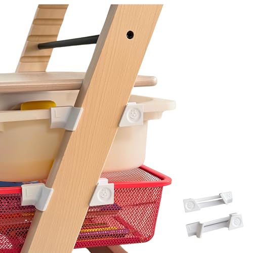 [ TEST SEHR GUT, NOTE 1.1 *] EmSoLi Adapter Weiss für Ikea Trofast Box Korb Drahtkorb, kompatibel mit Stokke Tripp Trapp Baby Hochstuhl, Hochstühle Kinderstuhl Zubehör, Befestigung Kinder Hoch Stuhl