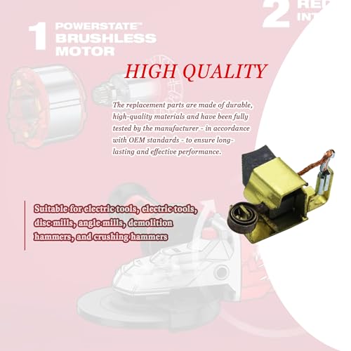 22-18-2240 Carbon Brush Assembly For Milwaukee Angle Grinders 6121-30, 6121-31 (2 Pieces)