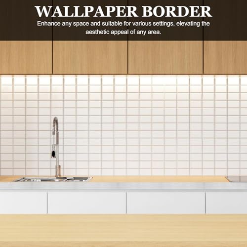 Housoutil Adesivo de Borda de Parede de Rodapé 1 Rolo Autoadesivo de Acabamento de Moldagem de Rodap
