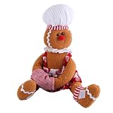 Cute Gingerbread Man Wine Bottle Cover Hugger Holder Bottle Topper Christmas Decoration Dinner Table Plush Gingerbread Figurines for Xmas Tree Home Party Bar Hotel Restaurant
