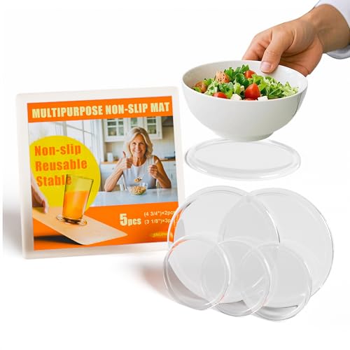 One Handed Gadgets Adaptive Equipment, to Secure The Bottom for Opening Jars/Bottles, & Mixing Food in A Bowl, Aids for Disabled, Parkinsons, Handicap Accessories for Daily Living(5 Pcs+Storage Box)