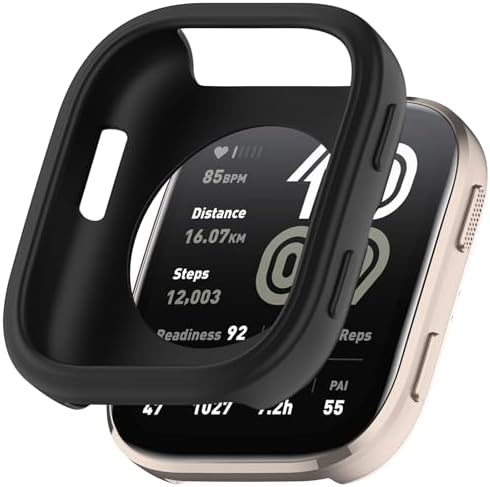 Fit for Amazfit Bip 6 Case, Soft Silicone Protective Case Bumper Sleeve Shell Frame Protector Cover for Amazfit Bip 6 A2435 Smartwatch (Black)