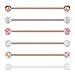 vcmart 14G 6PCS 38mm Stainless Steel Industrial Barbell Ear Cartilage Helix-Conch Piercing Bar 1 1/2 Inch
