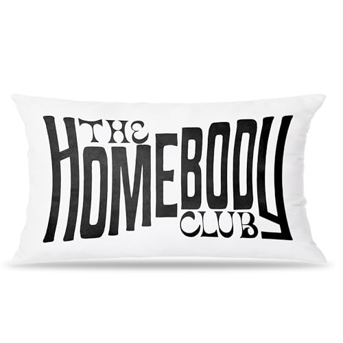 FITIE The Homebody Club Lumbar Pillow Covers 12x20 Double-Sided, Gifts for Homebodies,...