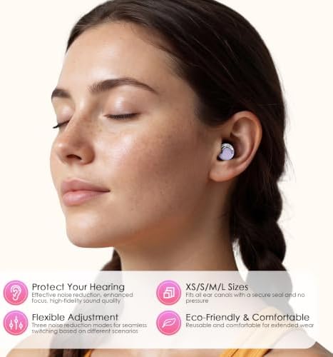shejeison Adjustable High Fidelity Concert Ear Plugs, Hearing Protection - 1