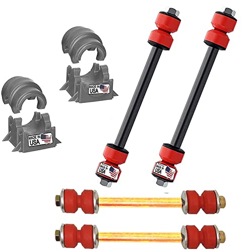 suspension dudes Pair Front Sway Bar Stabilizer Links Mountaineer Pickup Explorer Ranger Ram, Bushings Made in USA K700542 K7275 (6 PC Front/Rear Link Bushing Kit 2006-2010 - 32 MM Bar)