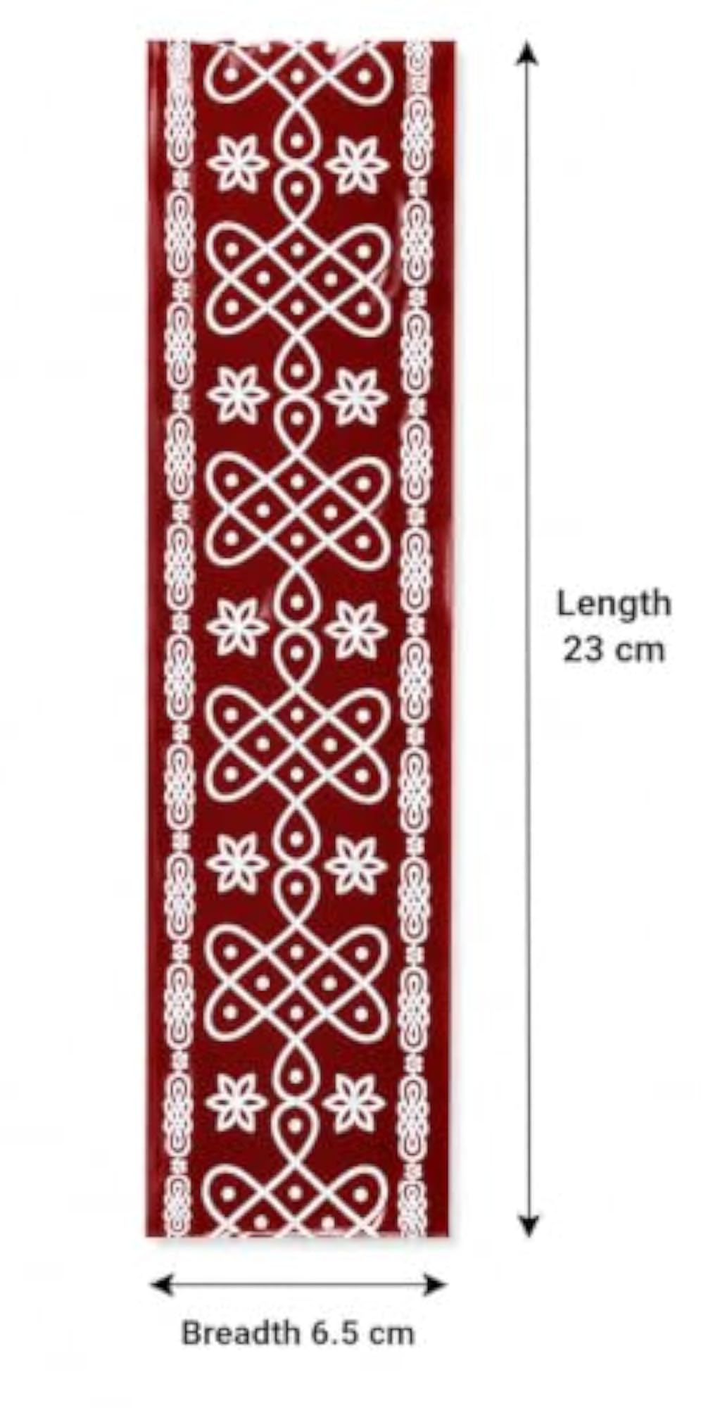 Beauty Tool Maroon Border Decorative Kolam Design Sticker