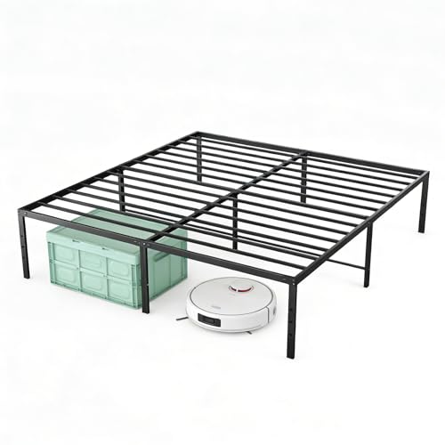 Sweetcrispy Full Size 18 Inch Platform Bed Frame, Heavy Duty Metal Foundation Frame, Noise-Free