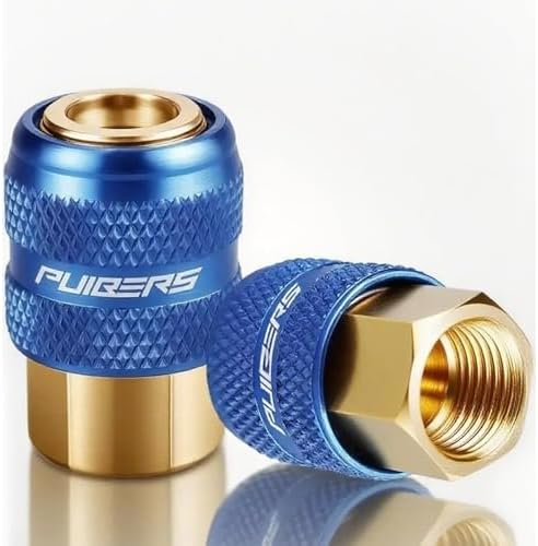 PUIBERS 2PCS Locking Air Chuck,1/4" FNPT Brass Closed Flow Tire Chuck Quick Connect, Tire Inflator Nozzle for Air Compressors,Lock On Air Chucks Max Pressure 150 PSI