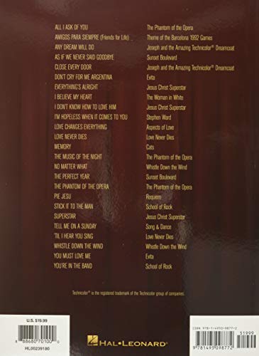 The Andrew Lloyd Webber Sheet Music Collection for Easy Piano | 25 Musical Theater Hits for Intermediate Piano Players | Broadway and West End Favorites | Easy Piano Arrangements for Pianists - Image 2