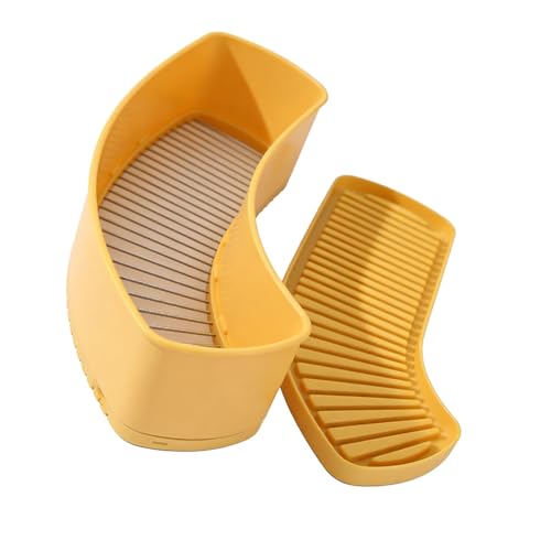 Fdit Trancheuse à Fruits et Légumes, banane et Fraise en Acier Inoxydable avec Conception de Presse de sécurité, Gadget de Cuisine pour œufs, Hot-dogs et Tranchage de Fromage (YELLOW) – vue 9