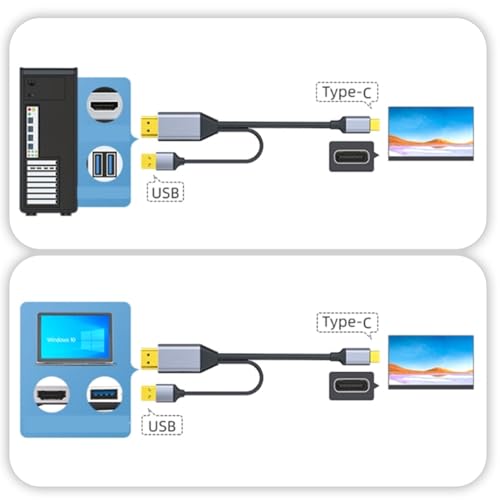 Câble adaptateur pour écran portable tactile connexion USB C 4K - 2