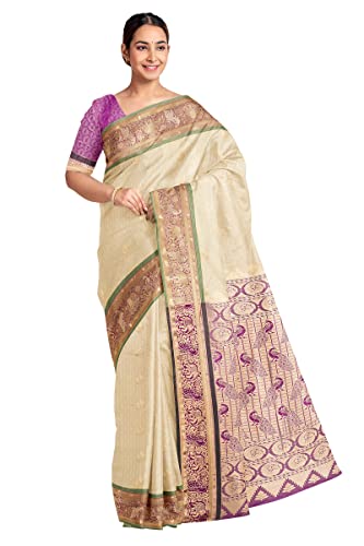 Image of Pothys Women's Sandal Butter Silk Saree With Blouse Piece (A2860 Sandal)