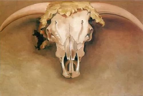 Peinture Georgia O'Keeffe Crâne de vache affiche sur toile pour une ambiance sereine