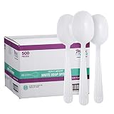 Plastic Soup Spoons Heavy Duty - Pack of 500 Disposable Spoons Plastic Utensils - Plastic Cutlery fo