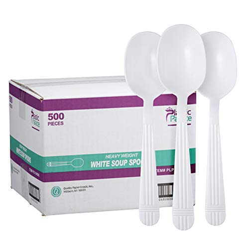 Plastic Soup Spoons Heavy Duty - Pack Of 500 Disposable Spoons Plastic Utensils - Plastic Cutlery For Parties And Events Pack #TOP4