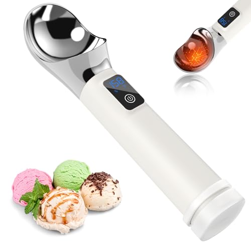 TechRise Heated Ice Cream Scoop, 5000mAh Rechargeable Ice Cream Scooper with LED Display,