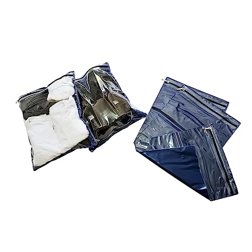 Sacos Organizadores de Mala Viagem para Roupa Suja e Molhada (Cor Azul Marinho)