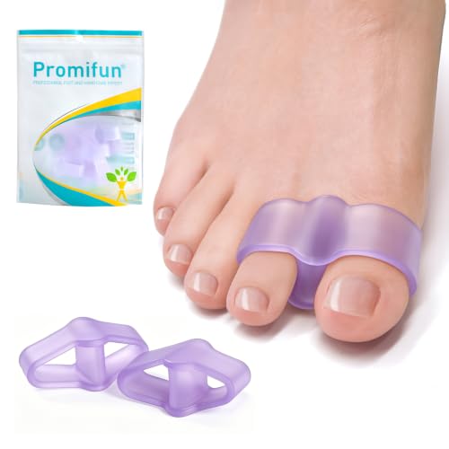 Image of Promifun Gel Toe Corrector, 10 Pack of Toe Separators with 2 Loops, Big Toe Spacer for Bunion Pain and Overlapping Toe - Lavender
