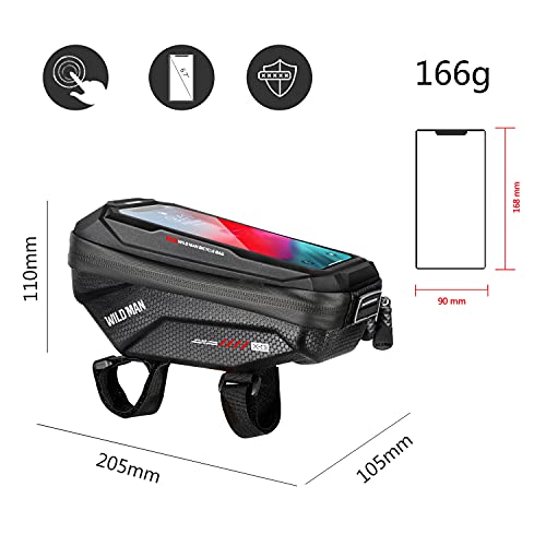 Bike Handlebar Bag, Waterproof Bicycle Frame Top Tube Pouch Pannier Cycling Handlebar Bags Bike Phone Mount Cycle Cell Phone Holder Stand For Iphone 14 13 12 11 Pro Max Samsung Smartphone Up To 6.7'' #TOP5