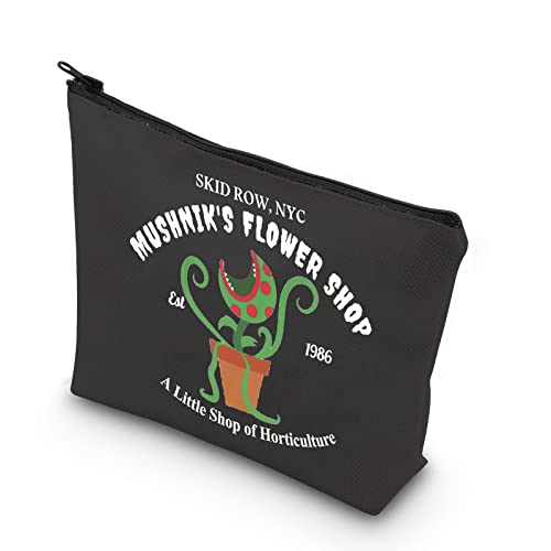 TSOTMO �z���[�f�戤�D�Ƃւ̃M�t�g NYC Mushnik's Shop EST 1986 �|���f��ɃC���X�p�C�A���ꂽ�W�b�p�[�|�[�` ���C�N�A�b�v�o�b�O, �x�[�W��, Blk-flower Shop