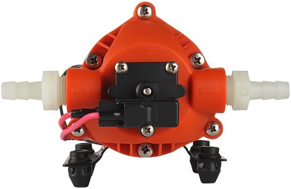 SEAFLO 31-Series DC Diaphragm Pump, bottom view showing mounting feet and connections