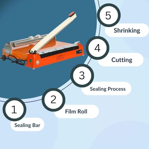 Image of SMART PACK I-Bar Sealer Machine, Heat Sealer, Sealer Machine, Packing and Cutting Machine With Smart Pack's Heat Gun, 16 Inch Polyolefin R oll15 Mic.