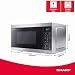 Sharp Mikrowelle YC-MS02E-S 20L, Silber/Schwarz, 800W Mikrowellenleistung, Voll-digitale Steuerung, 11 Stufen, 8 Automatikprogramme, Kindersicherung, ECO-Modus