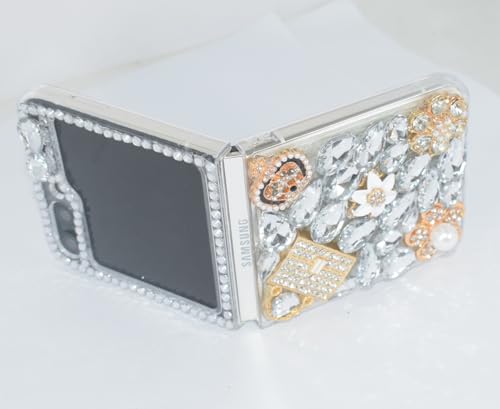 Poowear Compatible With Samsung Galaxy Z Flip 5 5G Case,Glitter Diamond Luxury Crystal Rhinestone Crown Handbag Protective Phone Case Cover For Women Girls With Galaxy Z Flip 5 5G  thumb #2