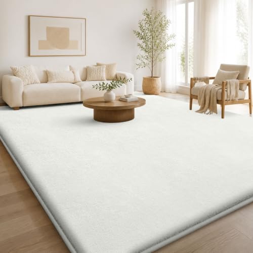 Image of Homaxy Modern Rugs Living Room Non-Slip Carpet, 120x160 cm, Cream