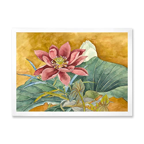 Lotus rose impression vintage DesignQ - Une note de douceur murale