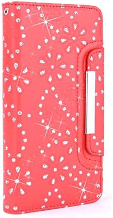 iPhone 6 Plus Case, iPhone 6S Plus Wallet, HESPLUS Bling Sparkle PU Leather Flip Folio [Detachable] Wallet Cover Magnetic with Card Slot Holder for iPhone 6 Plus/iPhone 6S Plus 5.5 Inch - Red