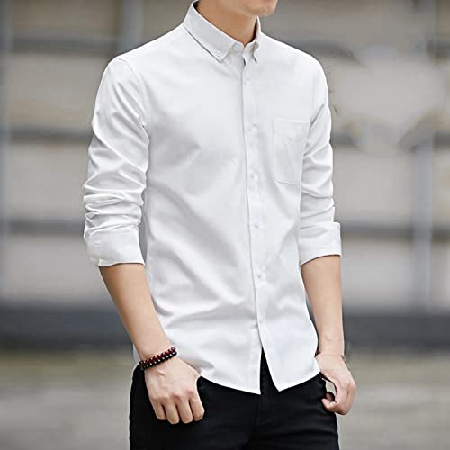 Chemise d'affaires décontractée thermique en flanelle blanche homme