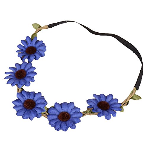 Preisvergleich Produktbild Qinlee Elastische Stirnband Gänseblümchen Haarbänder Frisuren Gestylten Haaren Haar Accessoires Mädchen Modegeschenk Outdoor Strand (Blau)
