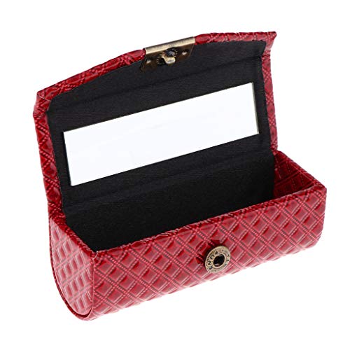 perfeclan Premium Lippenstift Fall Inhaber mit Spiegel, gemütlich in Eine Handtasche Oder Eine Tasche, für Den Täglichen Gebrauch, Party, Dating, rot Cover