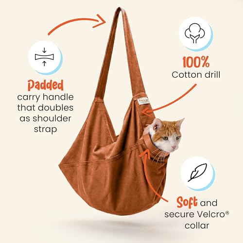 Image of Cat-in-the-Bag Cozy Comfort Carrier - Small Caramel Cat Carrier Soft and Pet Carrier for Medication Administration, Nail Clipping, Travel, Vet Visits, and Dental Care