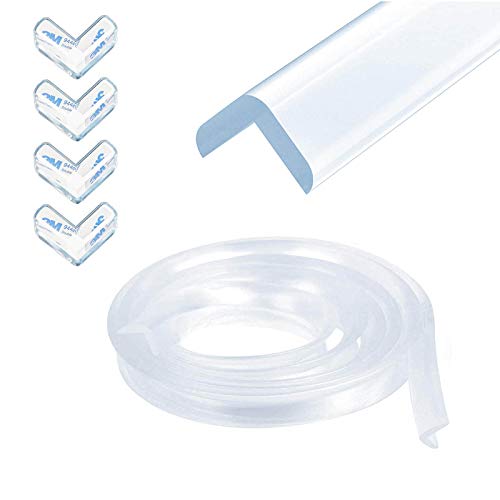 Corner Guards Child Safety - Soft Baby Proofing Furniture Edge Corner Protector Clear Soft Silicone Table Corners Protection Child Safety Kit Bumper Strip 20ft(6m) Toddler Corner Protector(4 Pack)