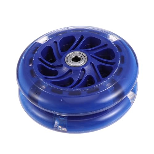 Roues de trottinette lumineuses Mikinona en PU bleu avec roulements intégrés