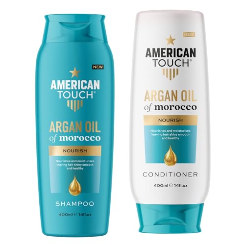 American Touch Argan Oil of Morocco Shampoo & Conditioner Bundle (2 x 400ml) – Nourishing & Moisturising Hair Care Set for Dry, Damaged or Frizzy Hair